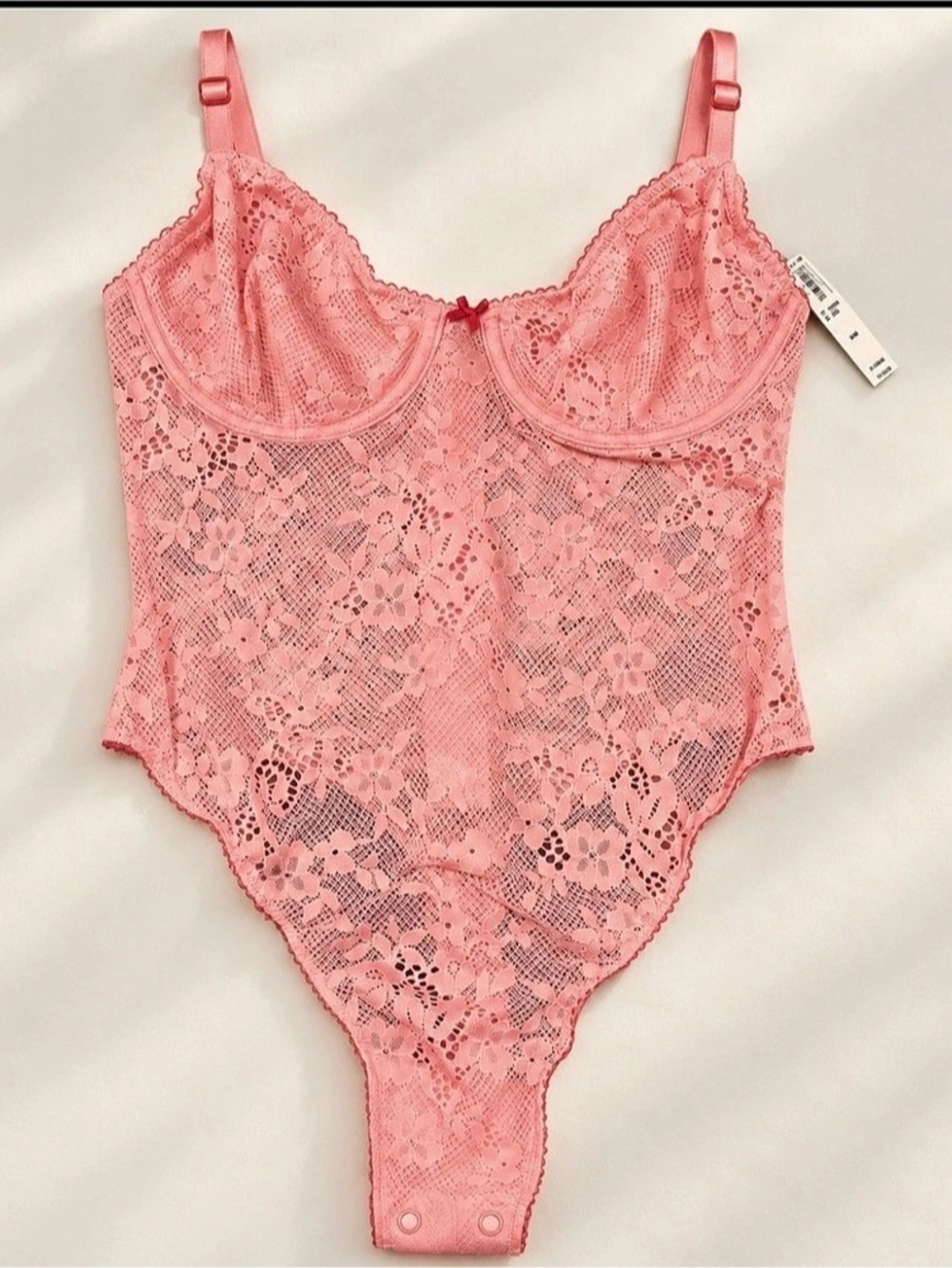 Victoria's Secret Lace Teddy Floral in Pink Size Medium NWT